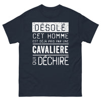 Thumbnail for T-shirt équitation bleu marine - Déjà pris par une cavalière déchirée