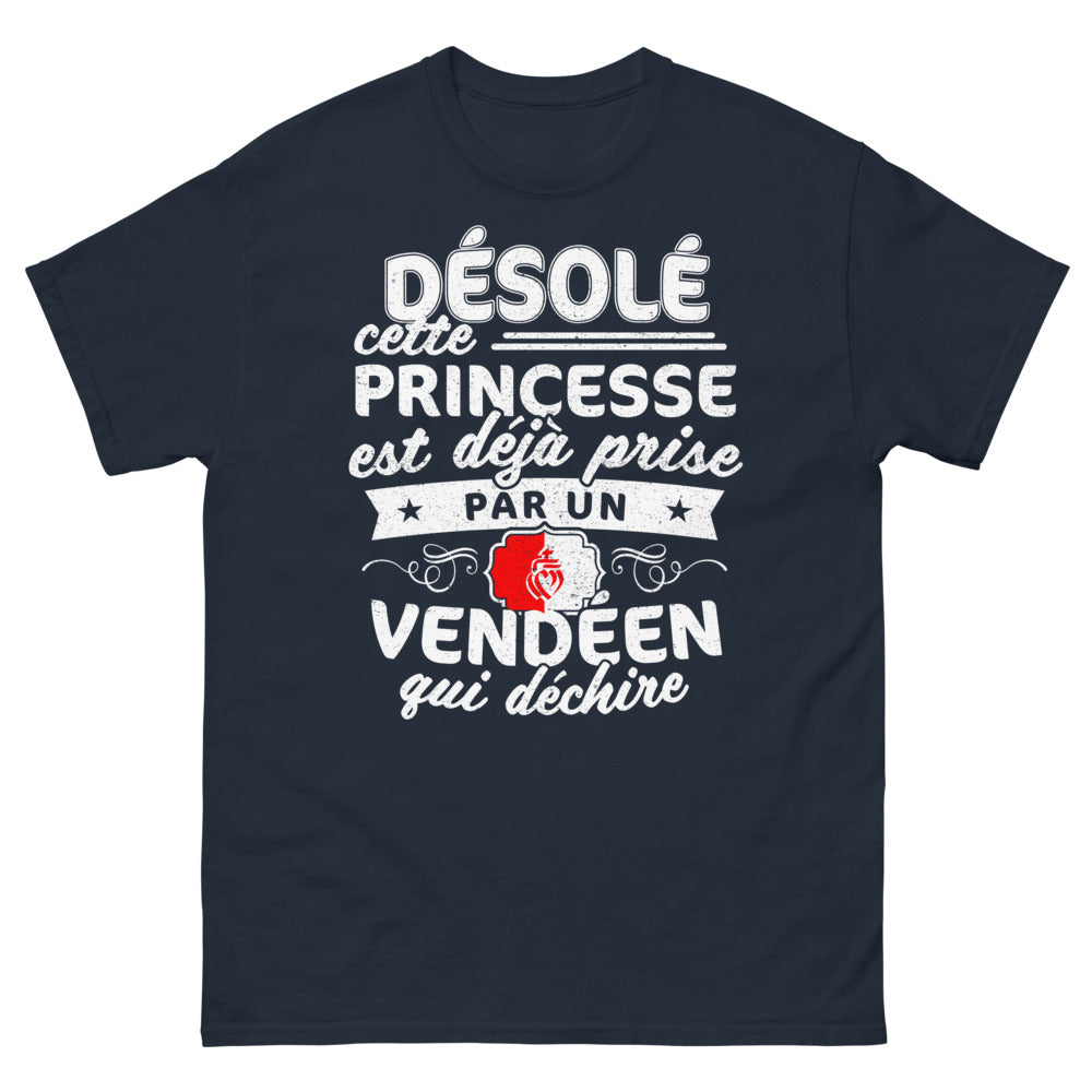 T-shirt Vendée marine - Princesse déjà prise par un Vendéen qui déchire
