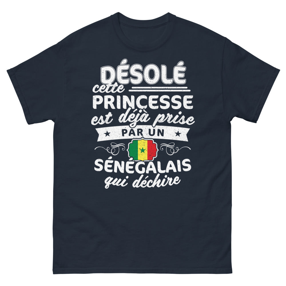 T-shirt Sénégal bleu marine - Princesse déjà prise par un Sénégalais