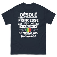 Thumbnail for T-shirt Sénégal bleu marine - Princesse déjà prise par un Sénégalais