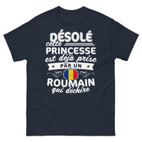 Thumbnail for T-shirt Roumanie bleu marine - Cette princesse déjà prise par un Roumain