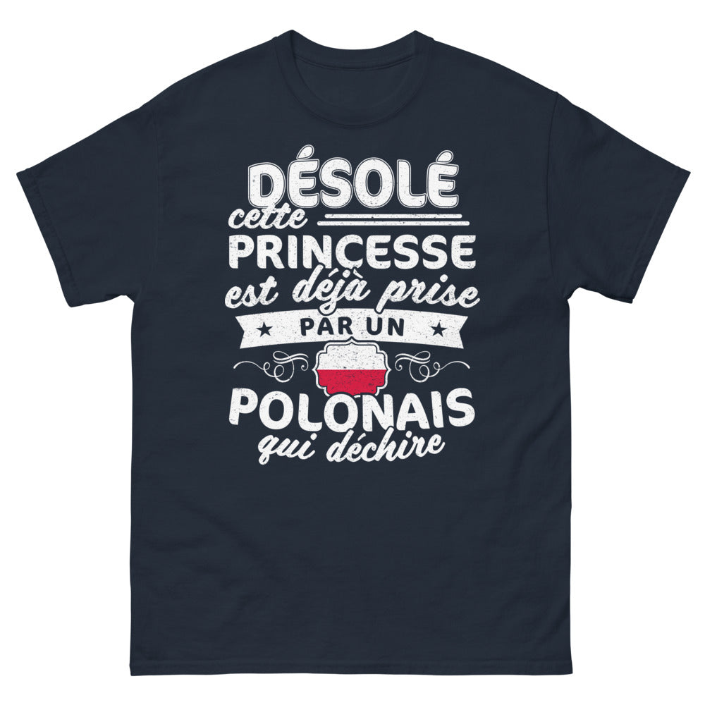 T-shirt Pologne bleu marine - Princesse déjà prise par un Polonais