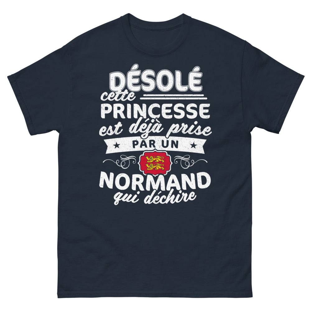 T-shirt Normand marine - princesse déjà prise par un Normand qui déchire