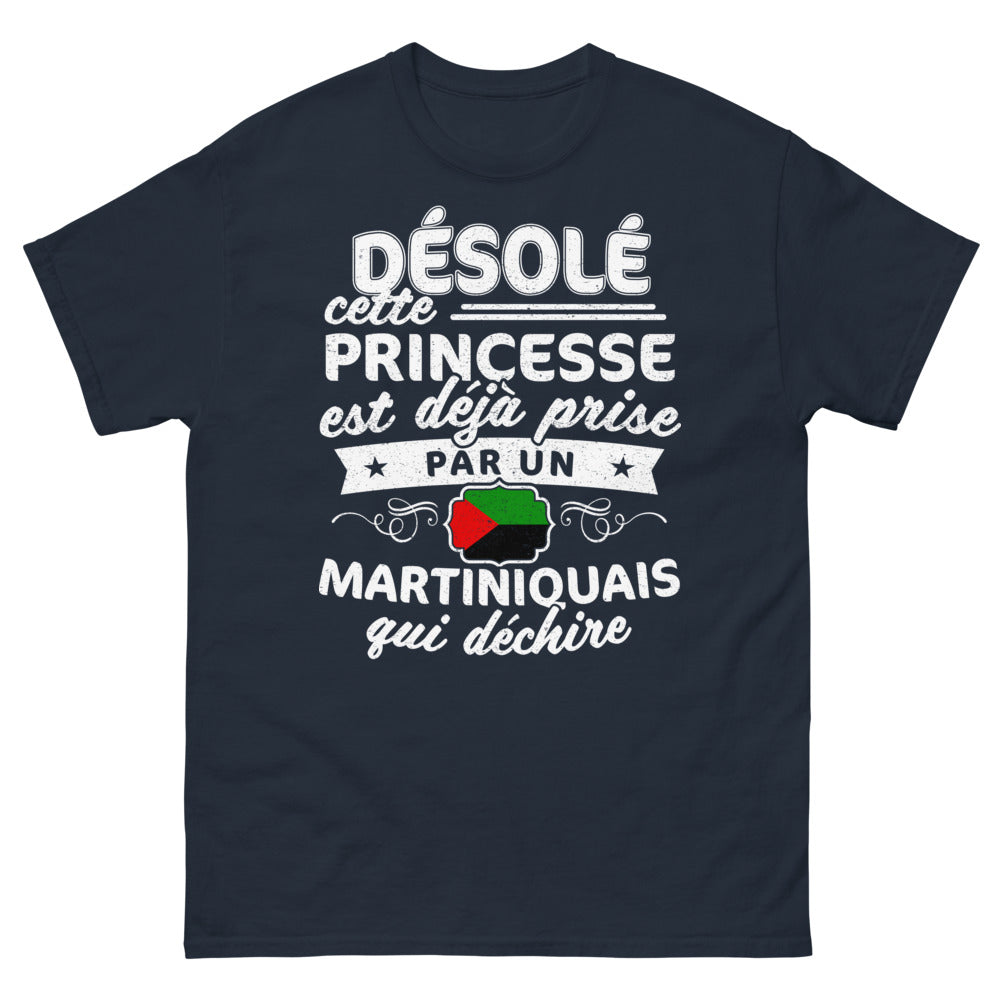 T-shirt Martinique bleu marine - Princesse prise par un Martiniquais