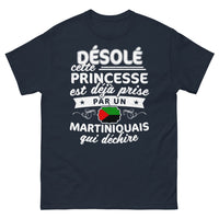 Thumbnail for T-shirt Martinique bleu marine - Princesse prise par un Martiniquais