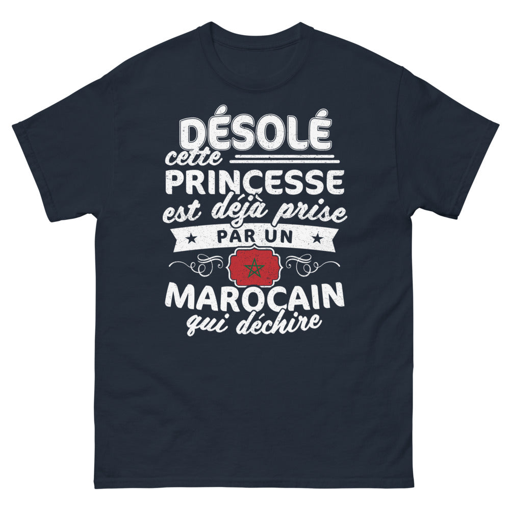 T-shirt Maroc bleu marine - Princesse prise par un Marocain qui déchire