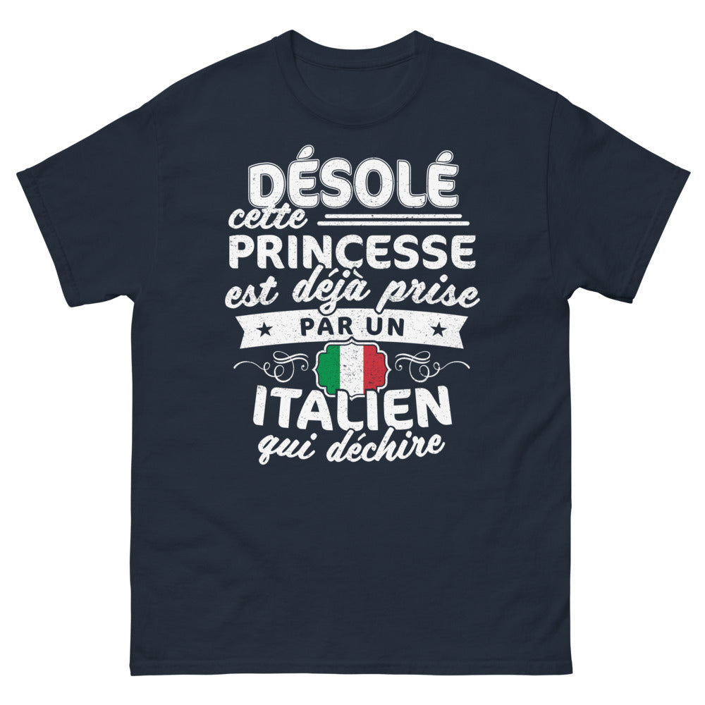 T-shirt Italie marine - Princesse déjà prise, Italien qui déchire