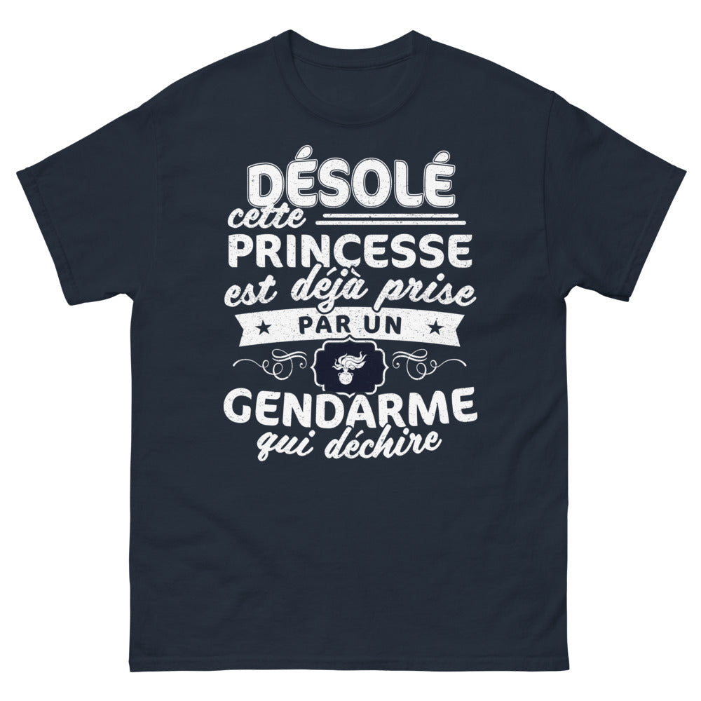T-shirt gendarme marine - Princesse déjà prise, gendarme qui déchire