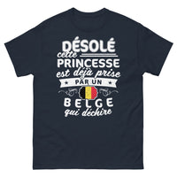 Thumbnail for T-shirt Belgique bleu marine - Princesse déjà prise, Belge qui déchire