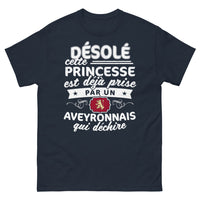 Thumbnail for T-shirt Aveyron bleu marine - princesse déjà prise par un Aveyronnais qui déchire