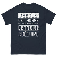 Thumbnail for T-shirt Lettonie bleu marine - Désolé, pris par une Lettonne déchirée