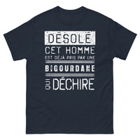 Thumbnail for T-shirt Bigourdane bleu marine - Désolé, déjà pris par une Bigourdane déchirée