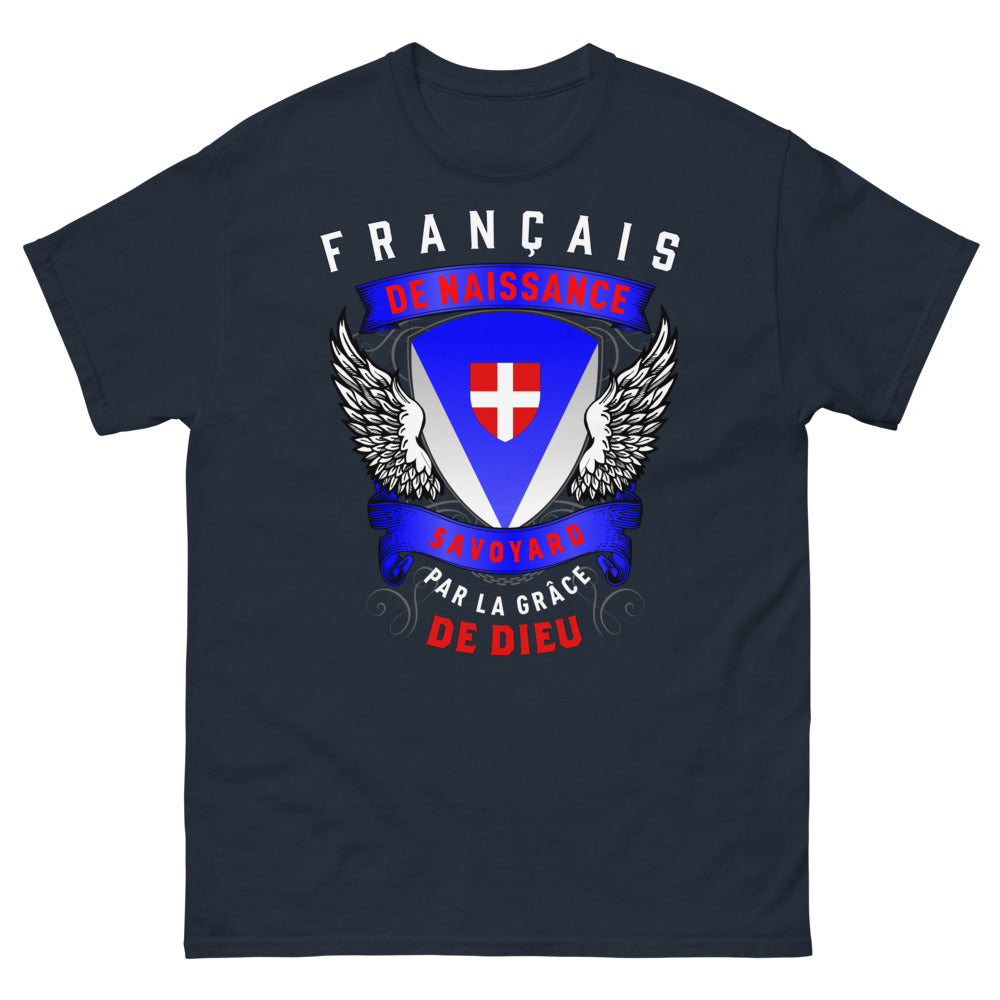 T-shirt Savoie bleu marine - Français de naissance, Savoyard