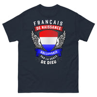 Thumbnail for T-shirt Français-Hollandais bleu marine - Français de naissance, Hollandais par la grâce de Dieu