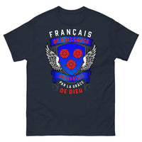 Thumbnail for T-shirt Grenoblois bleu marine - Français de naissance, grâce de Dieu