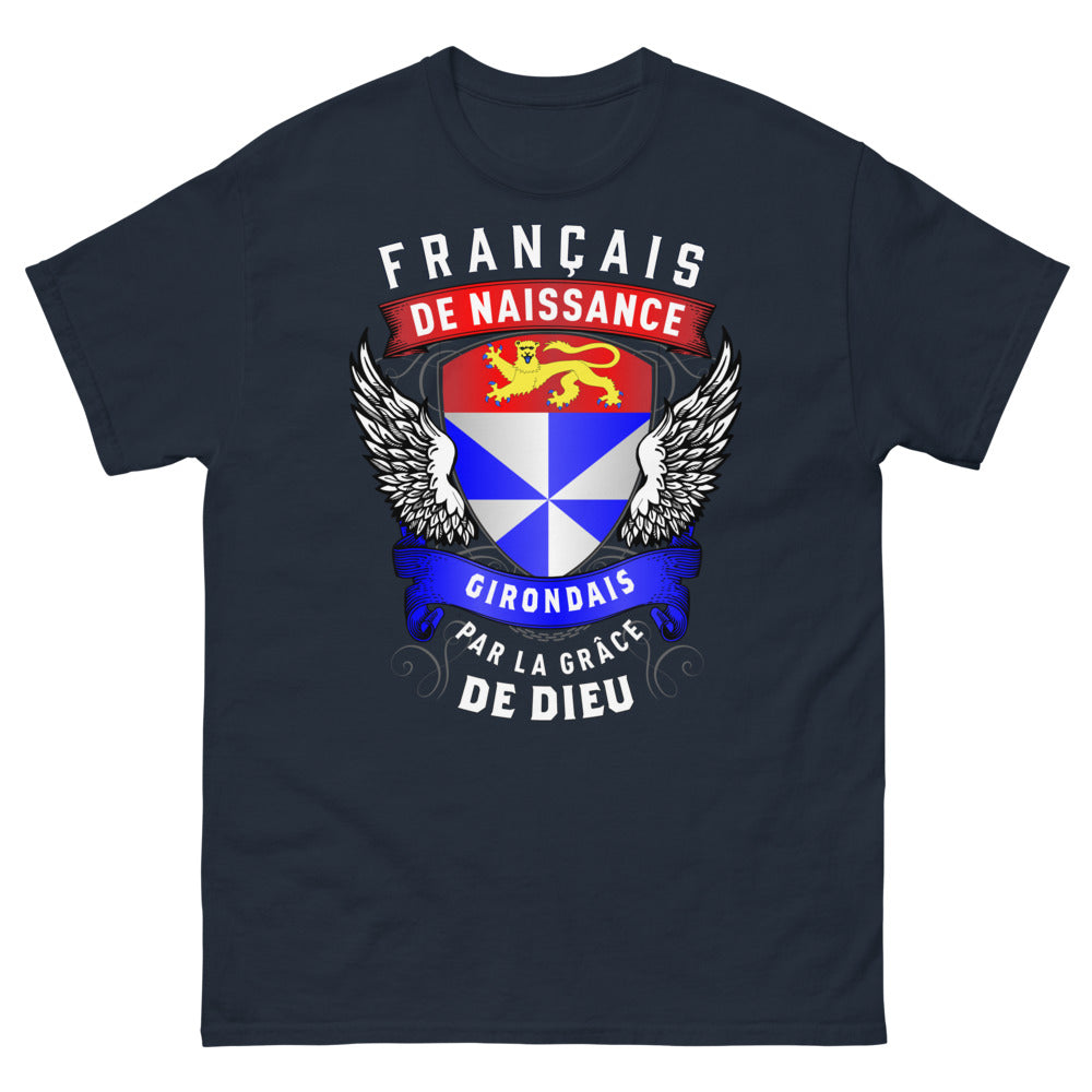 T-shirt Girondais marine - Français de naissance, Girondais
