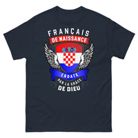 Thumbnail for T-shirt Croatie bleu marine - Français de naissance, Croate par grâce de Dieu