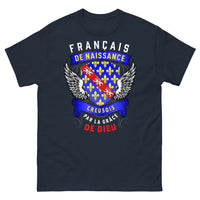 Thumbnail for T-shirt Creuse bleu marine - Français de naissance, Creusois par la grâce de Dieu