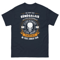 Thumbnail for T-shirt Sénégal bleu marine - Trois côtés: silencieux, amusant, à éviter