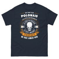 Thumbnail for T-shirt Polonais bleu marine - 3 côtés: silencieux, drôle, à éviter