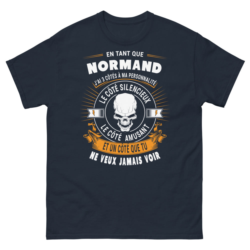 T-shirt Normand bleu marine - Trois côtés à ma personnalité
