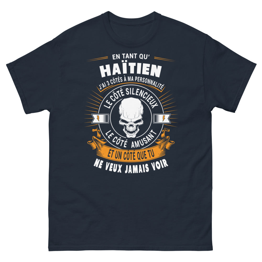 T-shirt Haïtien marine - 3 côtés de ma personnalité