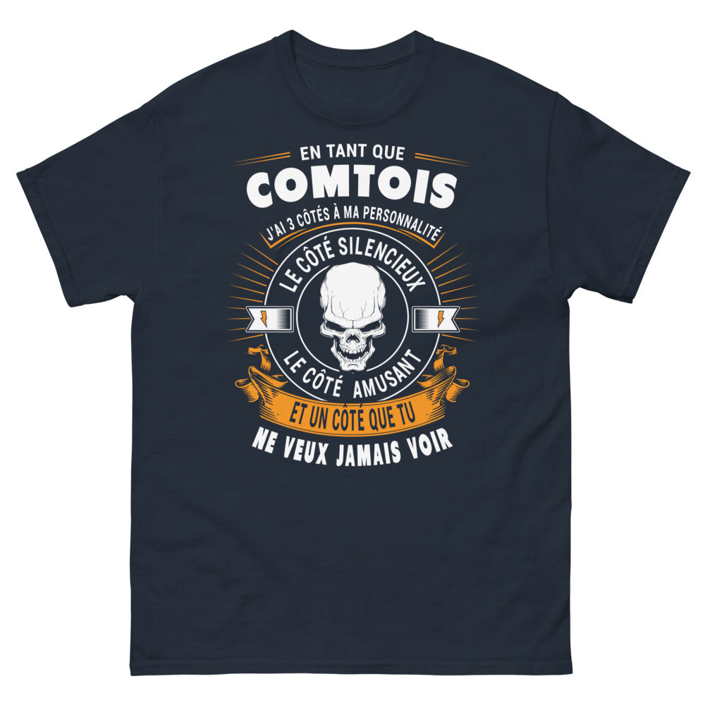 T-shirt Comtois bleu marine - silence, rire et mystère
