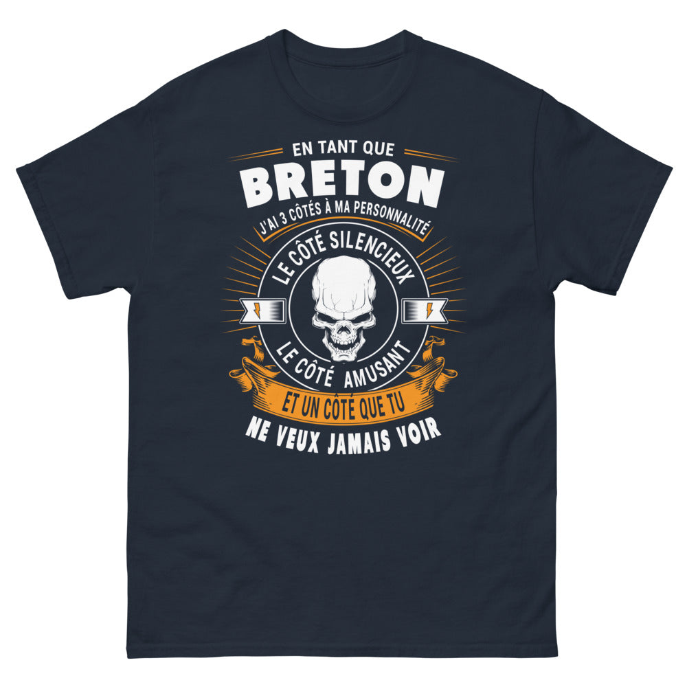 T-shirt Breton bleu marine - 3 côtés de ma personnalité