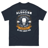Thumbnail for T-shirt Alsacien bleu marine - 3 côtés: silencieux, amusant, le côté à éviter