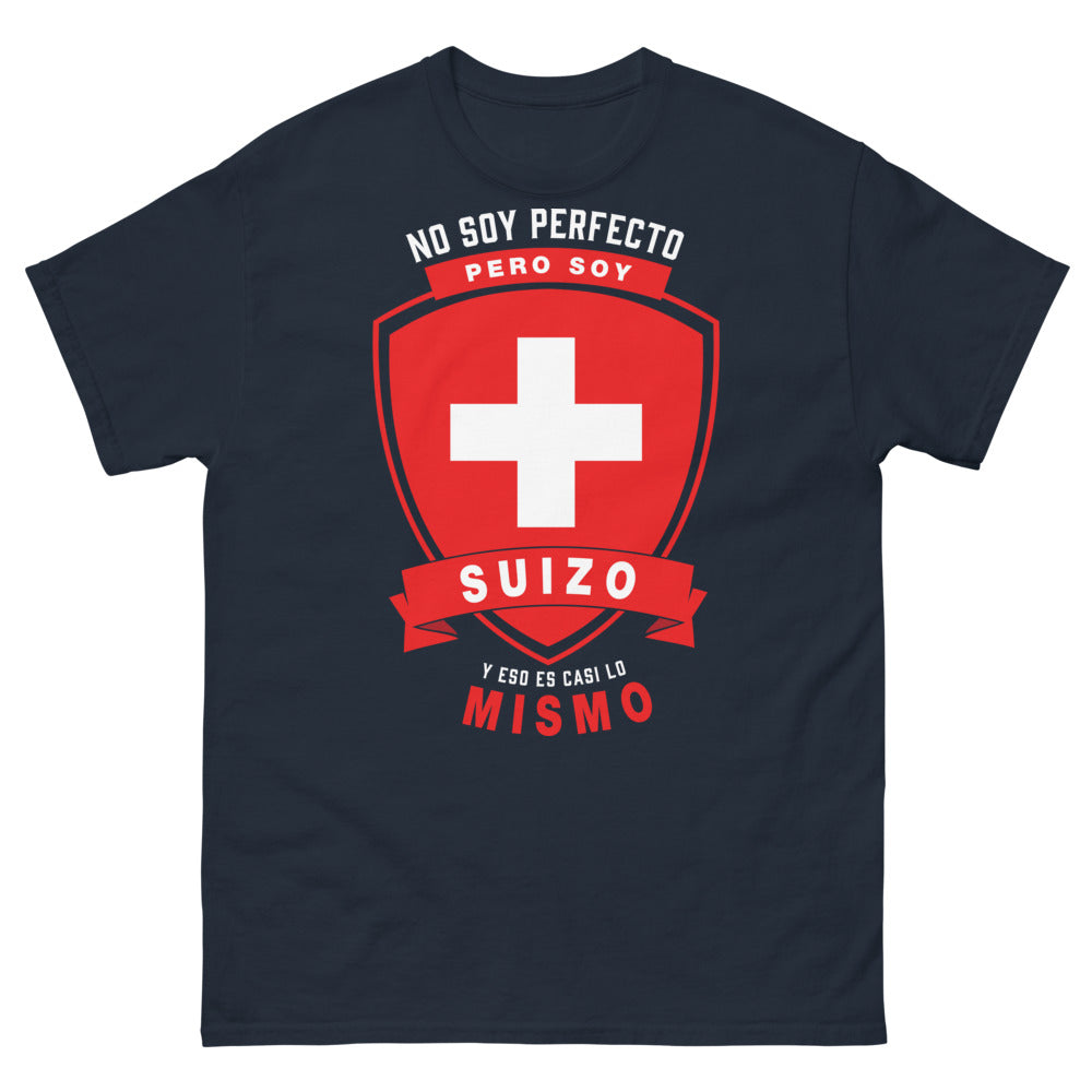 T-shirt Suiza marine - No soy perfecto, soy suizo
