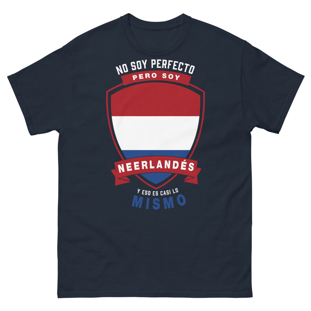 T-shirt Néerlandais bleu marine - No soy perfecto, pero soy neerlandés