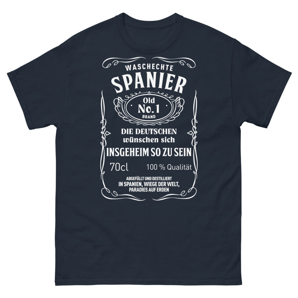 T-Shirt Spanier marineblau - Waschechte Spanier, die Deutschen wünschen sich so zu sein