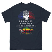 Thumbnail for T-shirt Français de racines zimbabwéennes marine - humour et fierté