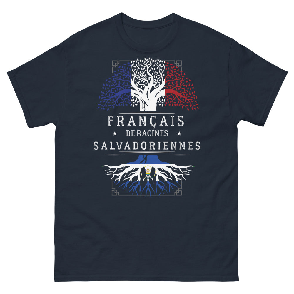 T-shirt Français de racines salvadoriennes marine - Français de racines salvadoriennes