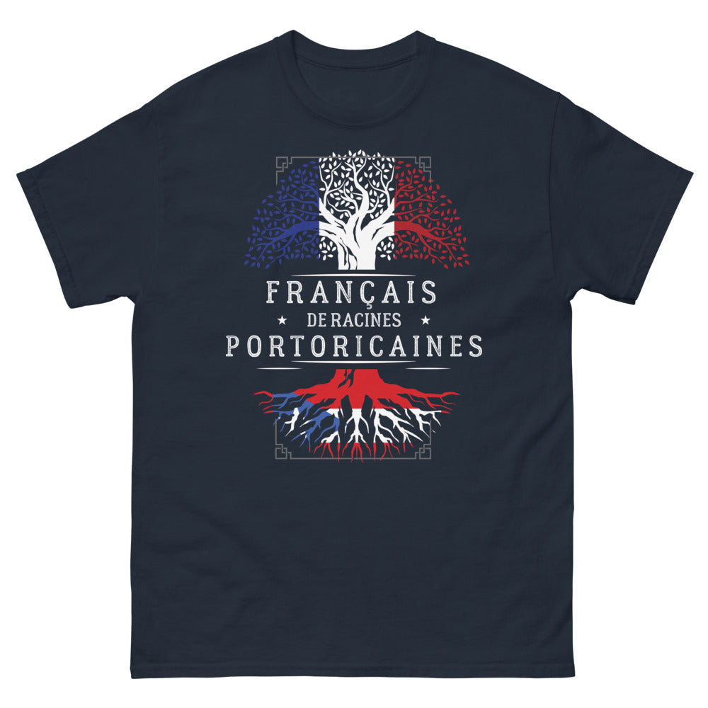 T-shirt Racines portoricaines marine - Fierté franco-portoricaine