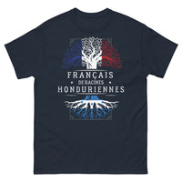 Thumbnail for T-shirt Français racines honduriennes marine - pain au chocolat et maracas