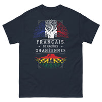 Thumbnail for T-shirt Français racines ghanéennes marine - fusion France Ghana, fierté