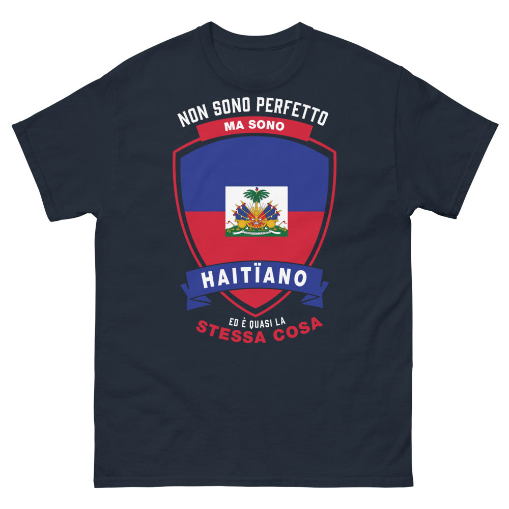 T-shirt Haïti marine - Non Sono Perfetto Ma Sono Haitiano