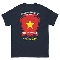 Thumbnail for T-Shirt Vietnamita blu - slogan italiano divertente 'Non sono perfetto ma sono vietnamita'