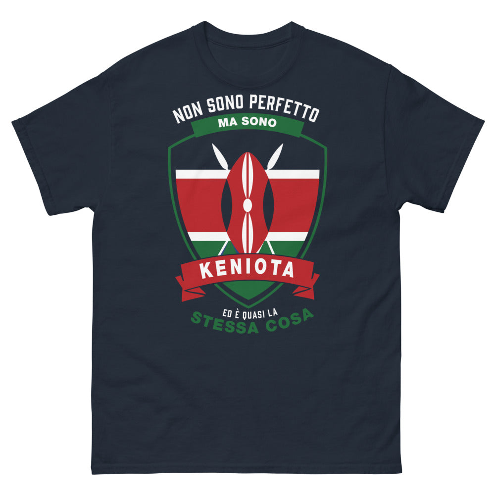 T-Shirt Keniano Blu Navy - Quasi perfetto, frase italiana