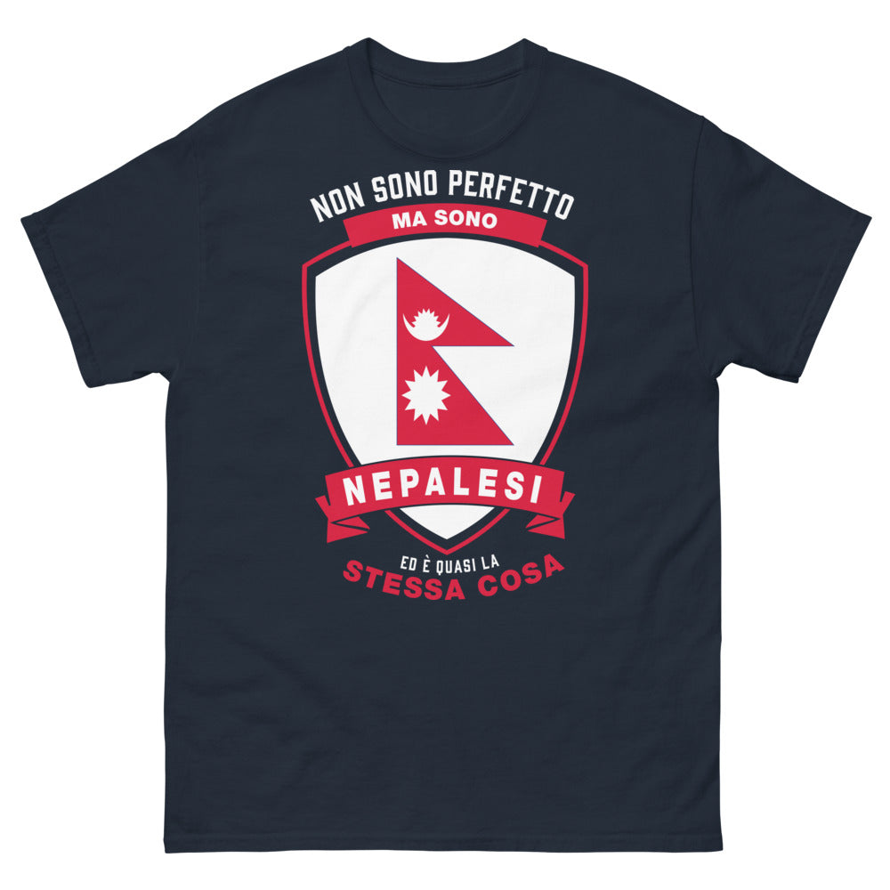 T-shirt Népal marine - Non sono perfetto, ma sono Nepalesi