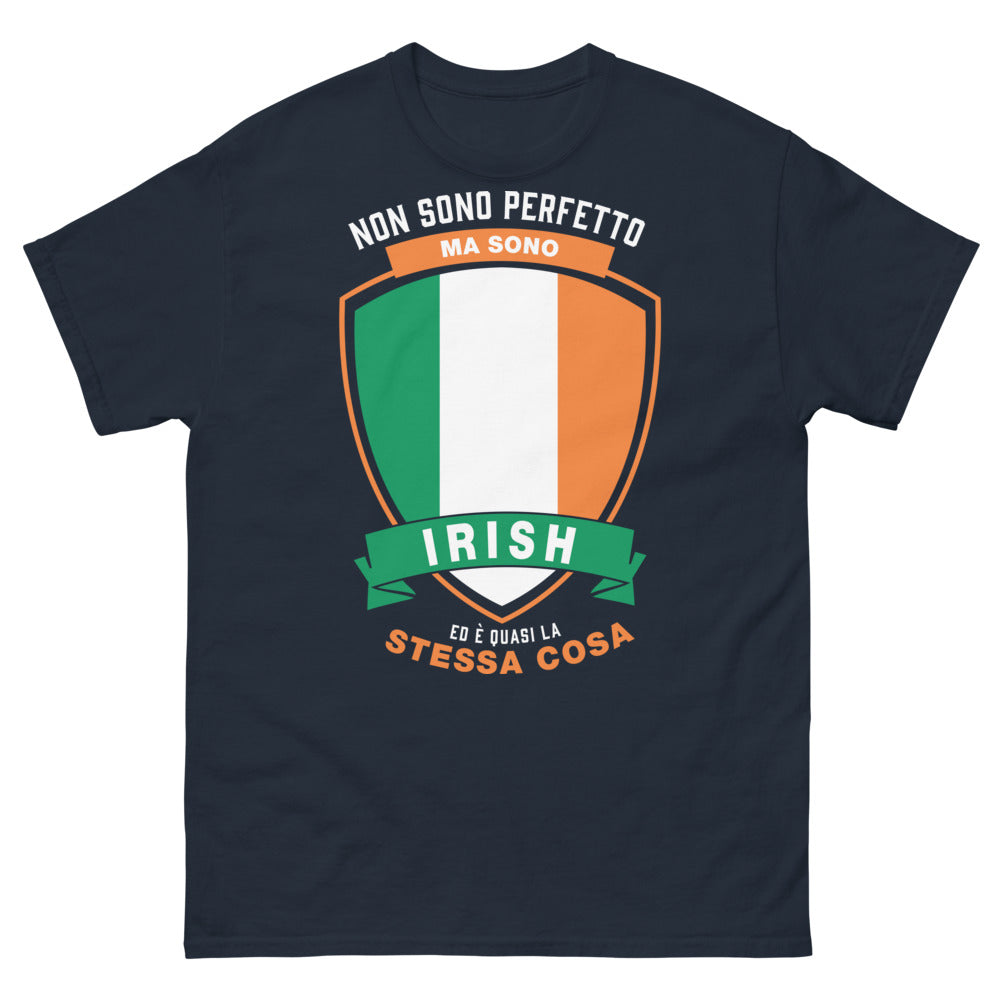 Maglietta Irlanda blu navy - Non sono perfetto, ma sono irlandese
