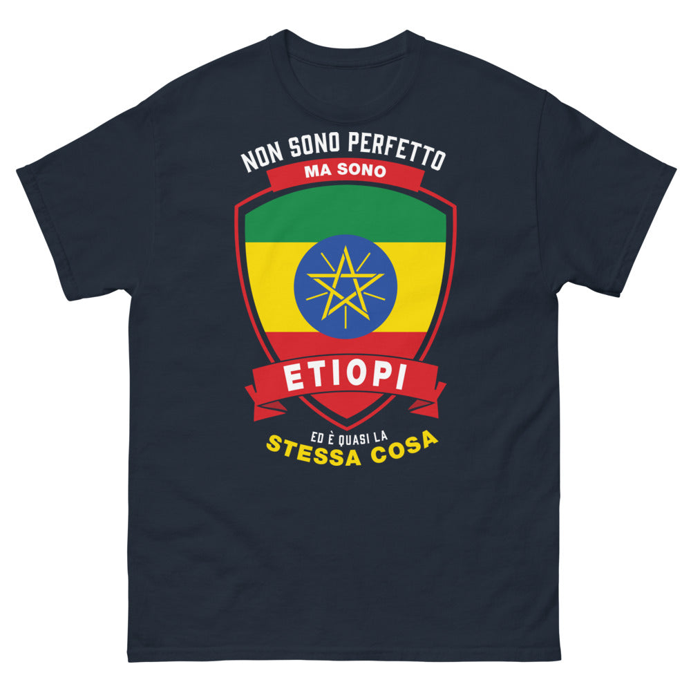 T-Shirt Etiopia blu scuro - Non sono perfetto ma sono Etiopi