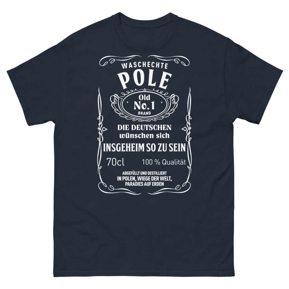 T-shirt Pologne marine - 'Wahre Polen' nostalgie des racines