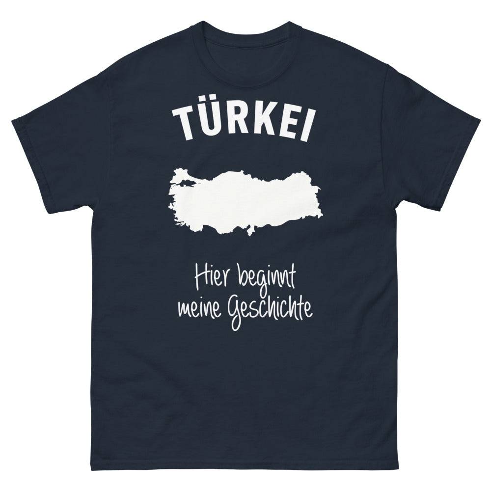 T-shirt Turquie marine - Hier beginnt meine Geschichte