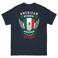 Thumbnail for T-shirt USA/Mexique marine - American by Birth, Mexican by the Grace of God