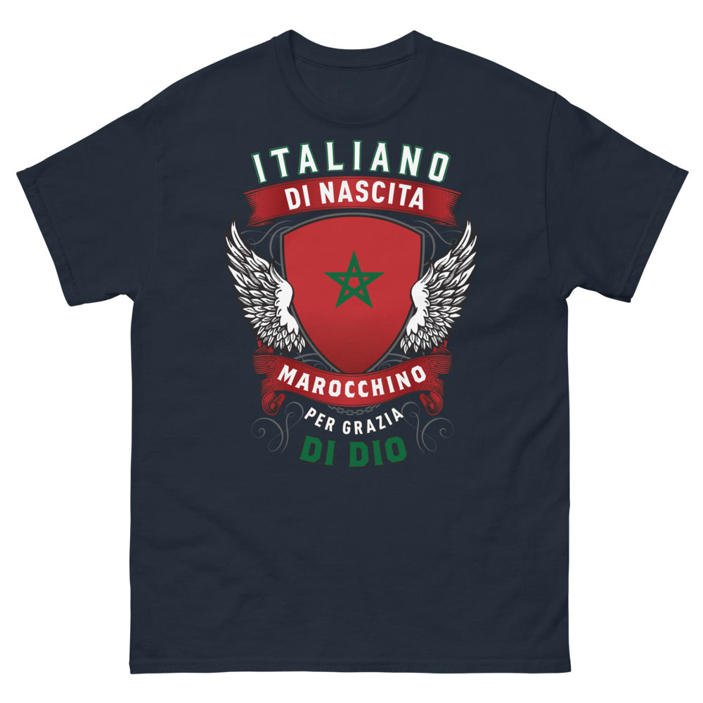 T-shirt Italien Marocain marine - italiano di nascita, marocchino per grazia di Dio