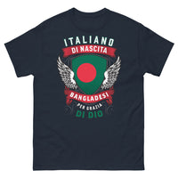 Thumbnail for T-shirt Italien-Bangladais marine - Italiano di Nascita, Bangladesi per Grazia di Dio