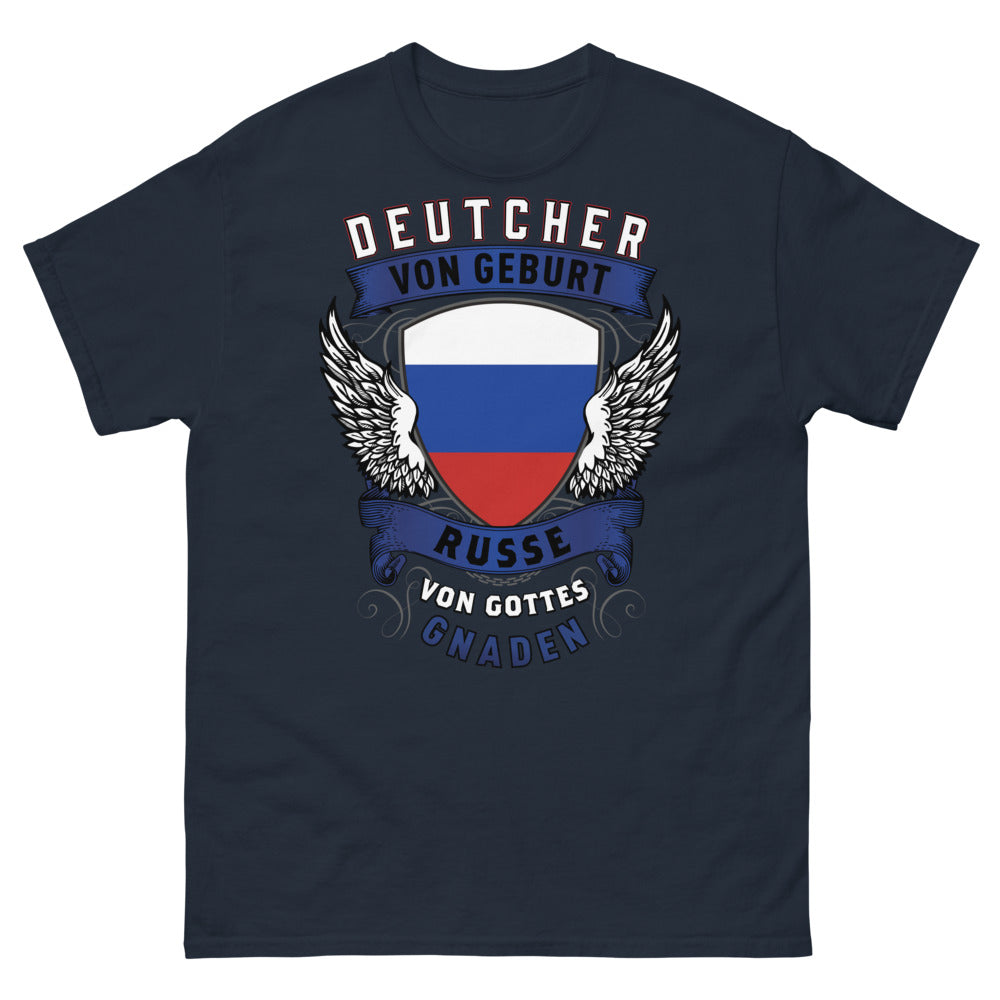 T-shirt Allemand-Russe marine - Deutscher von Geburt, Russe von Gottes Gnaden