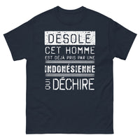 Thumbnail for T-shirt Indonésie marine - Désolé, cet homme est déjà pris par une Indonésienne géniale